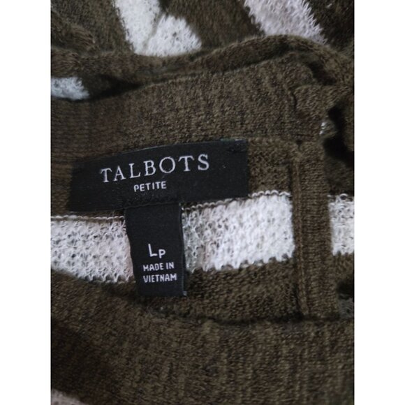 Talbots Womens Striped Sweater LP Petite Large Knit Neutral Top Light Casual - Picture 4 of 8